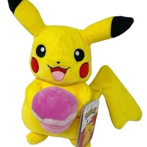 Pokemon Pikachu Yellow Plush with Pink Macaron